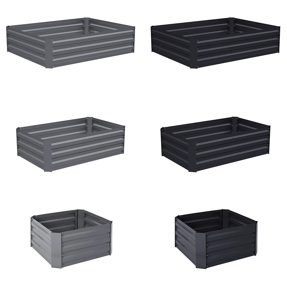 【Breeins】Metal Raised Garden Bed, Rectangle Raised Planter for Flowers Plants, Vegetables Herb