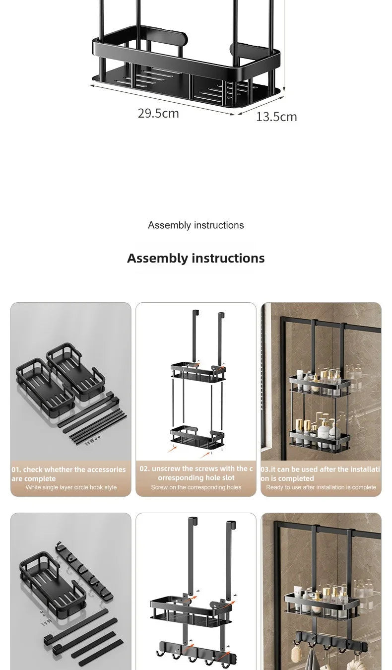 Hanging Shower Rack – Space-Saving Bathroom Organizer