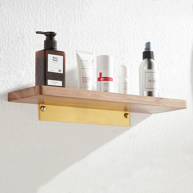 Walnut Wall-Mounted Storage Rack