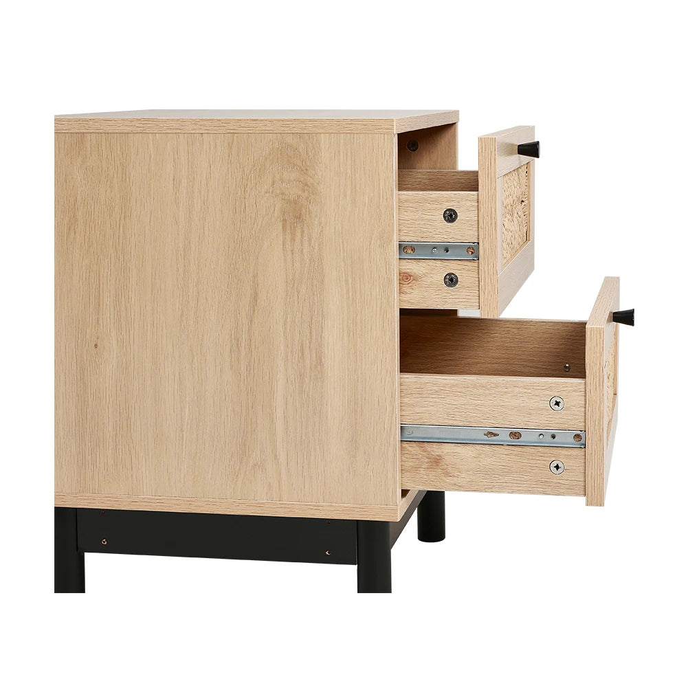 【Lifeideas】2/3-Drawer Woven Accent Cabinet Livingroom Bedroom Decoration Storage Shelf Modern Classic