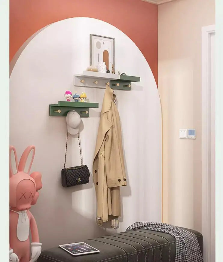 Space-Saving Wooden Coat Rack