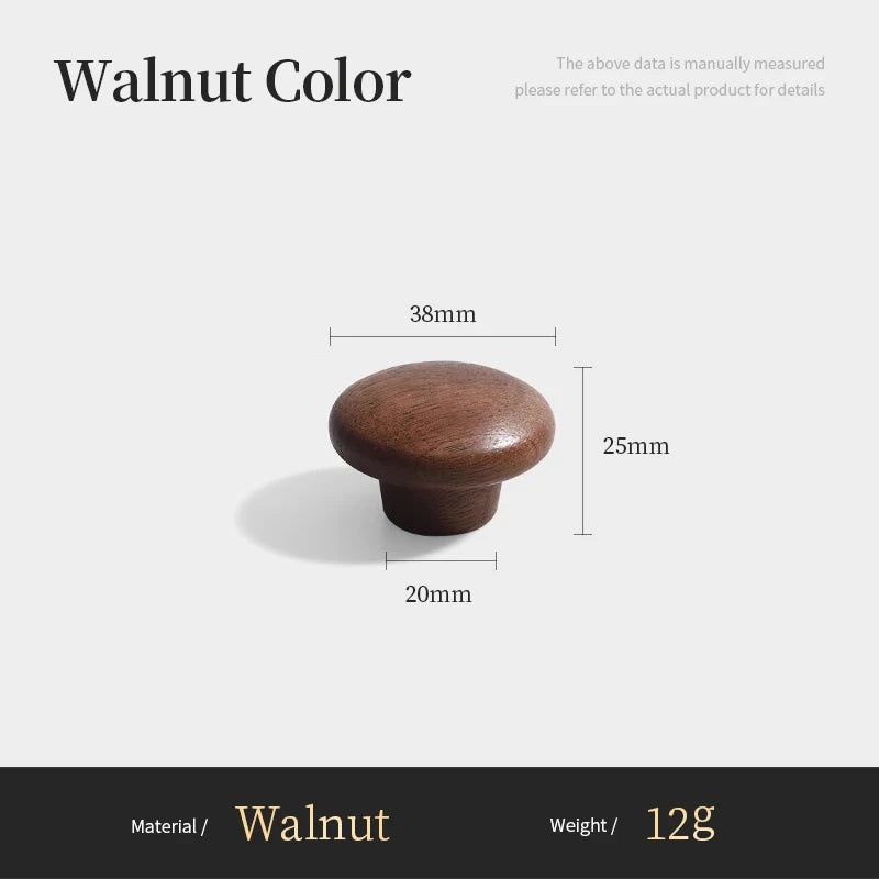 Nordic Walnut Wood Handle T bar Drawer Knobs Cupboard Long Pulls Kitchen Cabinet Door Handle Furniture Decorate Pulls and Knob