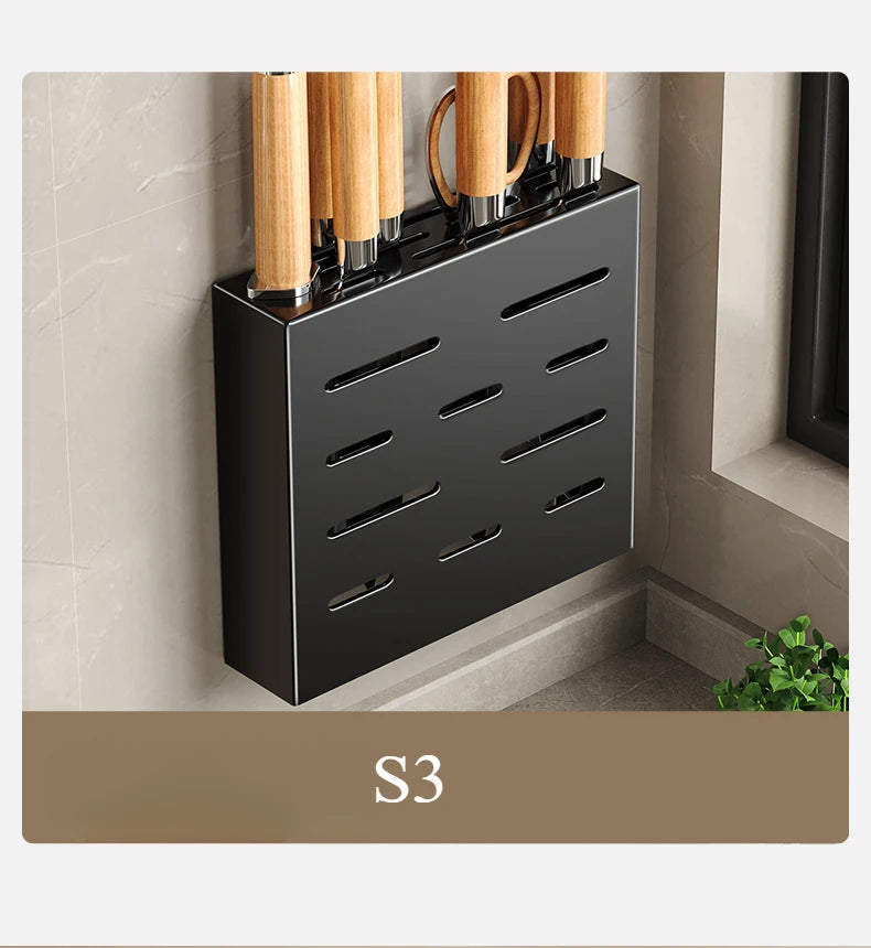 Stainless Steel Wall-Mounted Knife Holder