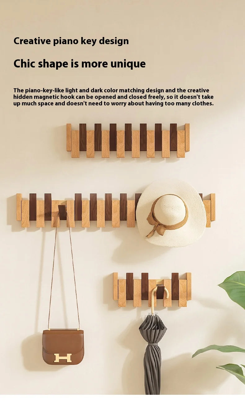 Wooden Piano Key Clothing Hooks