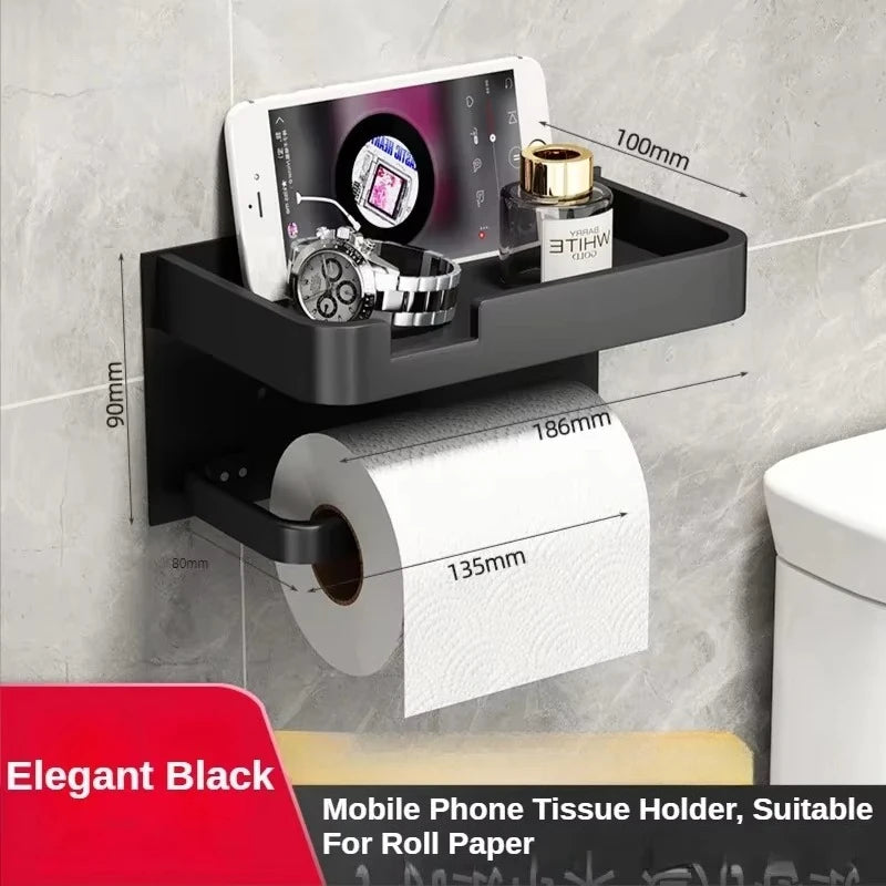 Luxury Black & Gold Toilet Paper Rack