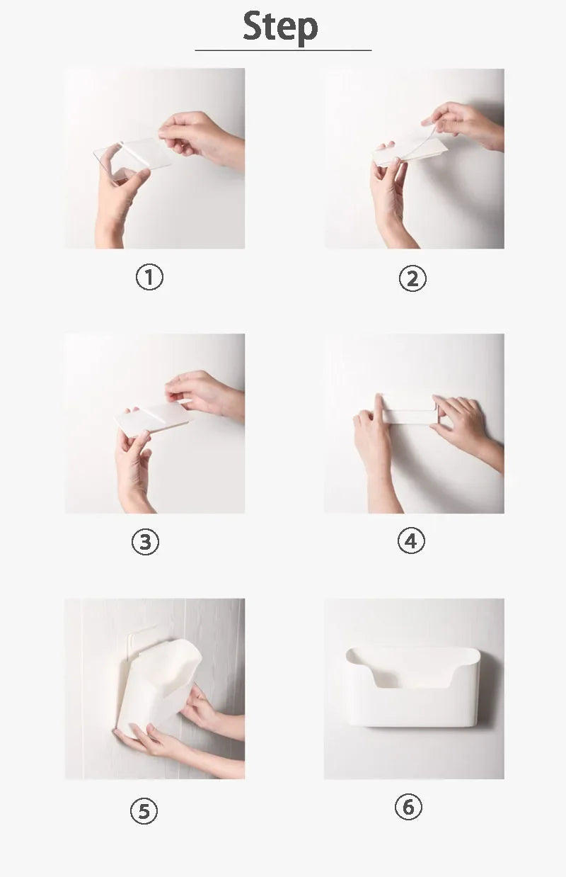 Wall-Mounted Adhesive Storage Rack