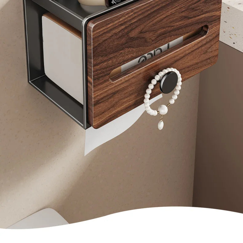 Walnut Bathroom Storage Box