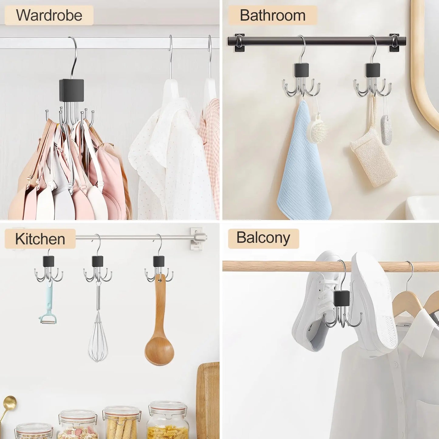 Wood & Stainless Steel Belt Rack