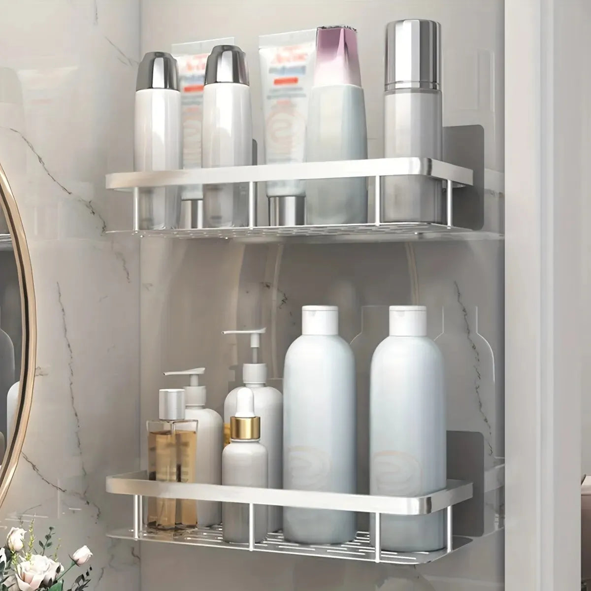 Modern  Bathroom Storage Rack - No-Drill