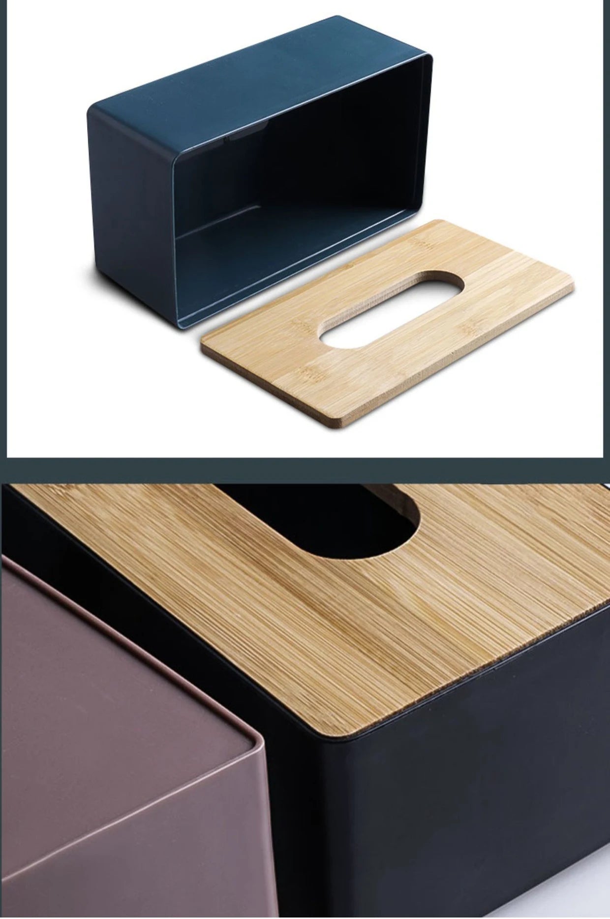 Wood & Bamboo Tissue Box