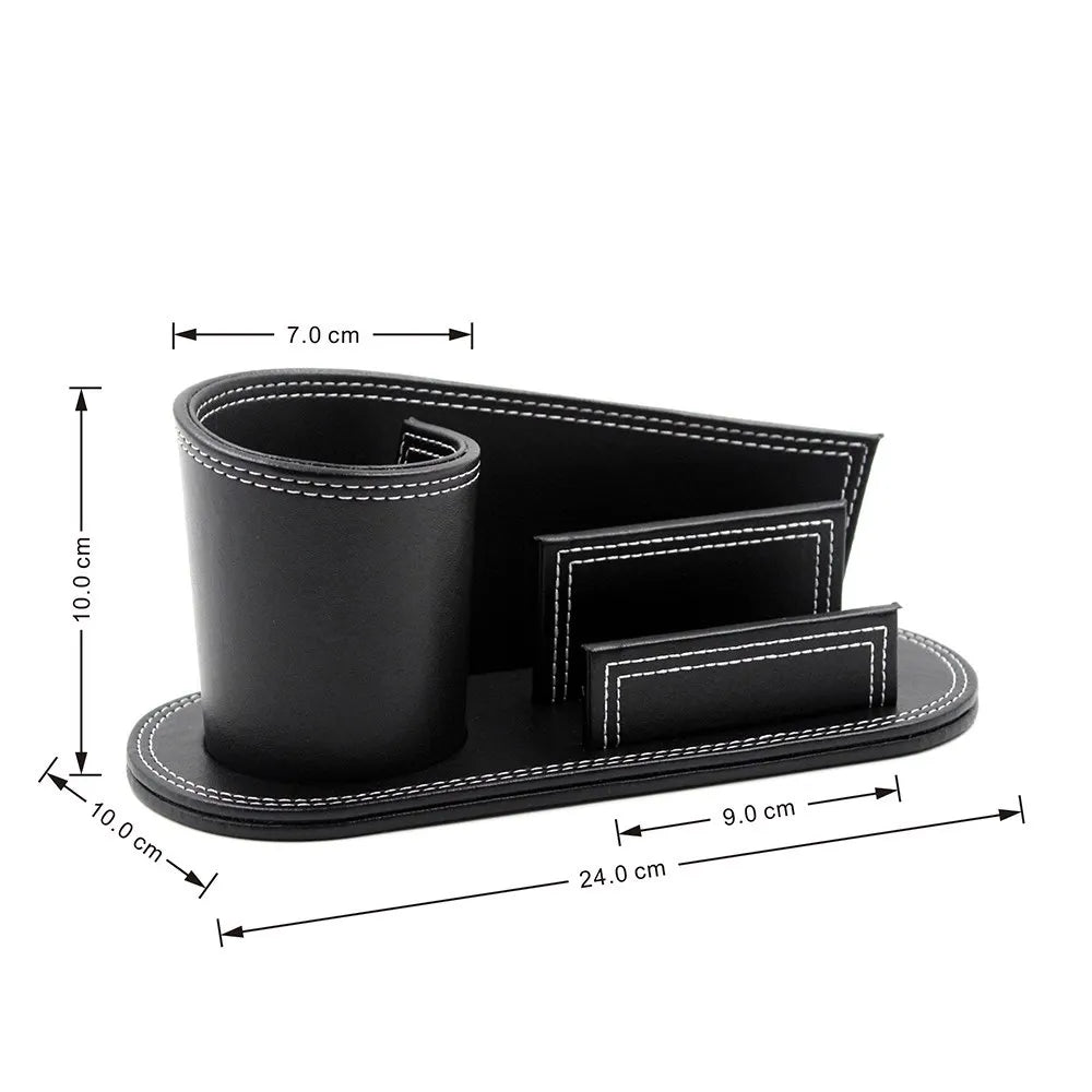 Business Leather Pen Holder Makeup Brush Storage Box Living Room Desktop Storage Office Desktop Storage Box