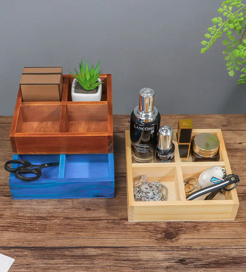 Vintage Wooden Desktop Organizer