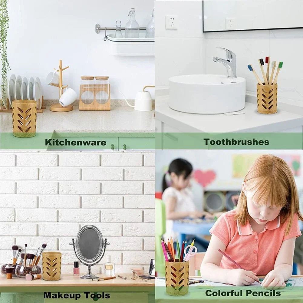 Natural Bamboo Bathroom Holder