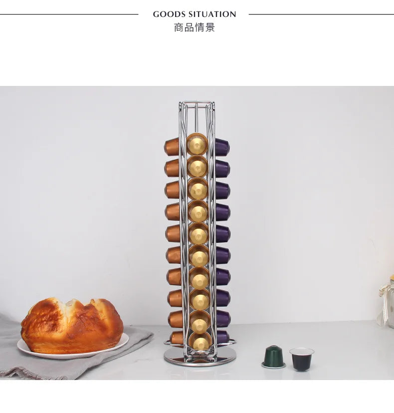 Rotating Coffee Capsule Storage Tower
