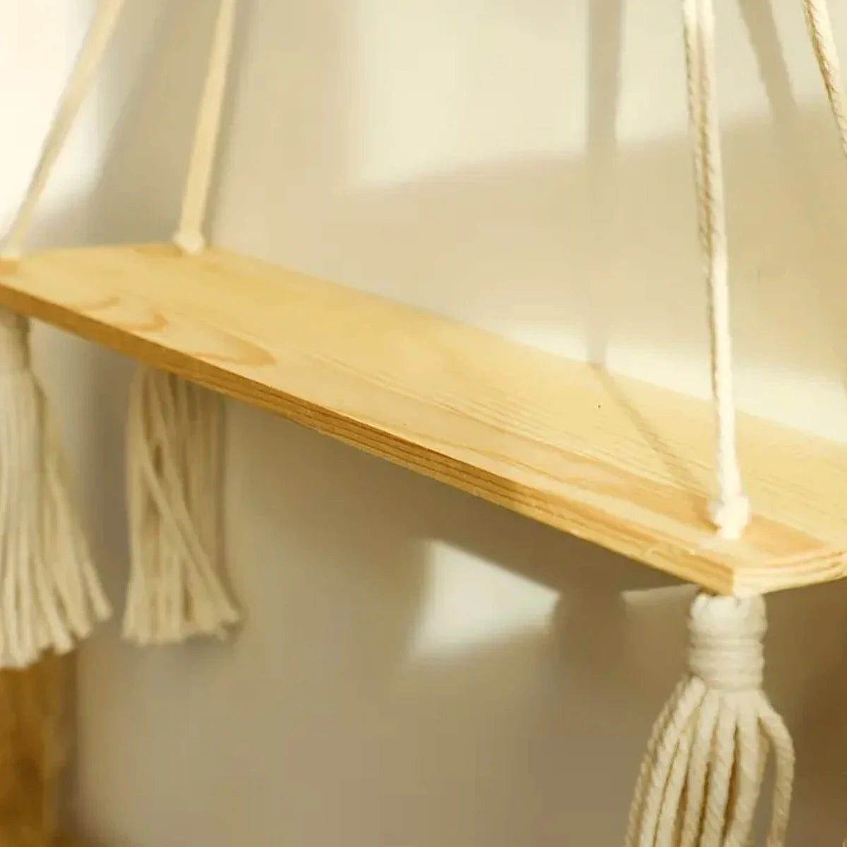 Rustic Wooden Hanging Shelf