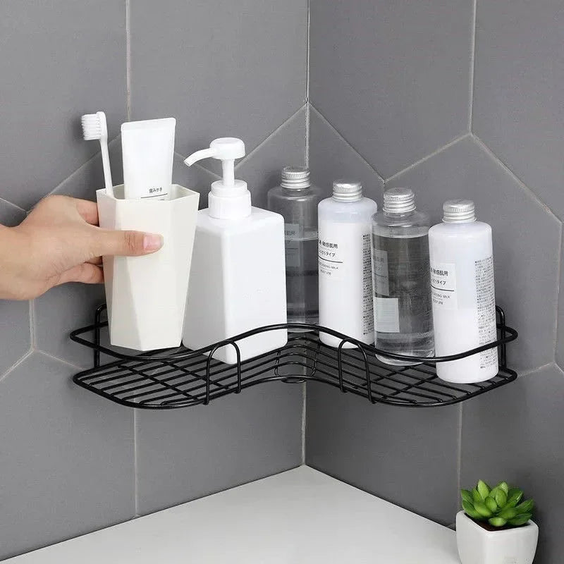 Japanese-Style Wrought Iron Bathroom Wall Shelf
