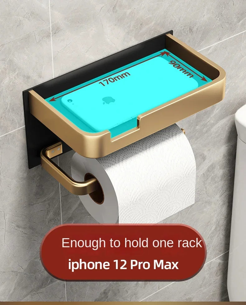 Luxury Black & Gold Toilet Paper Rack