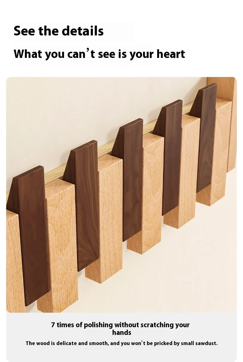 Wooden Piano Key Clothing Hooks