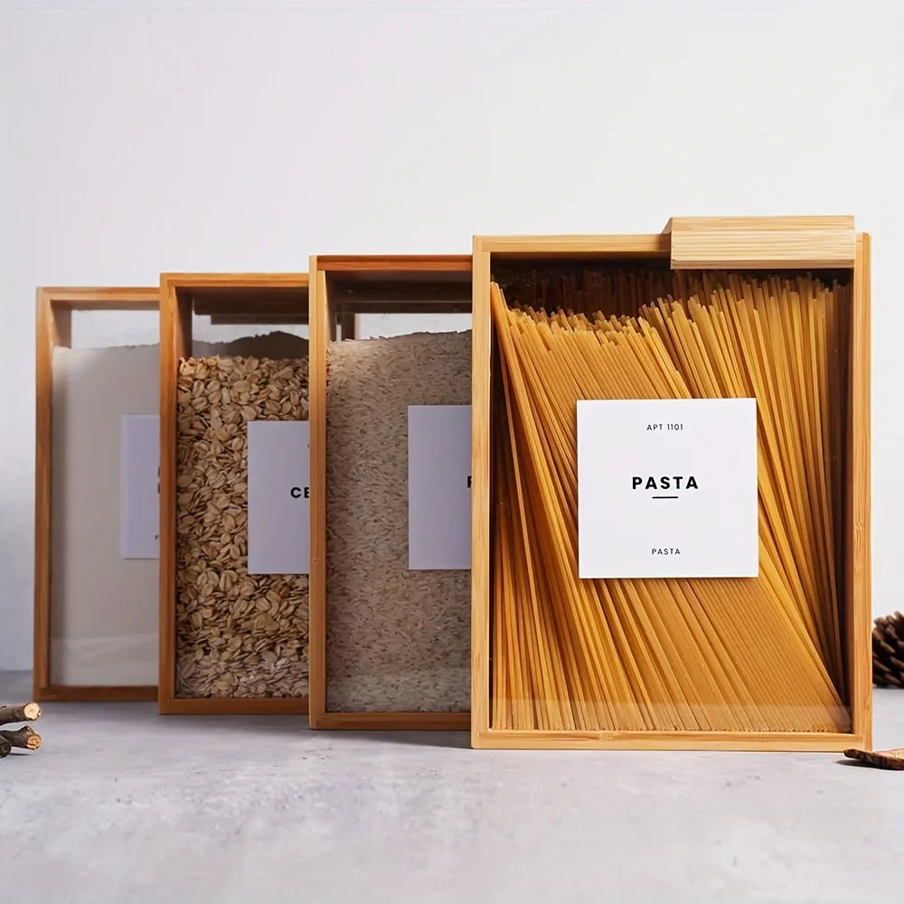 Multifunctional Bamboo Sliding Storage Box