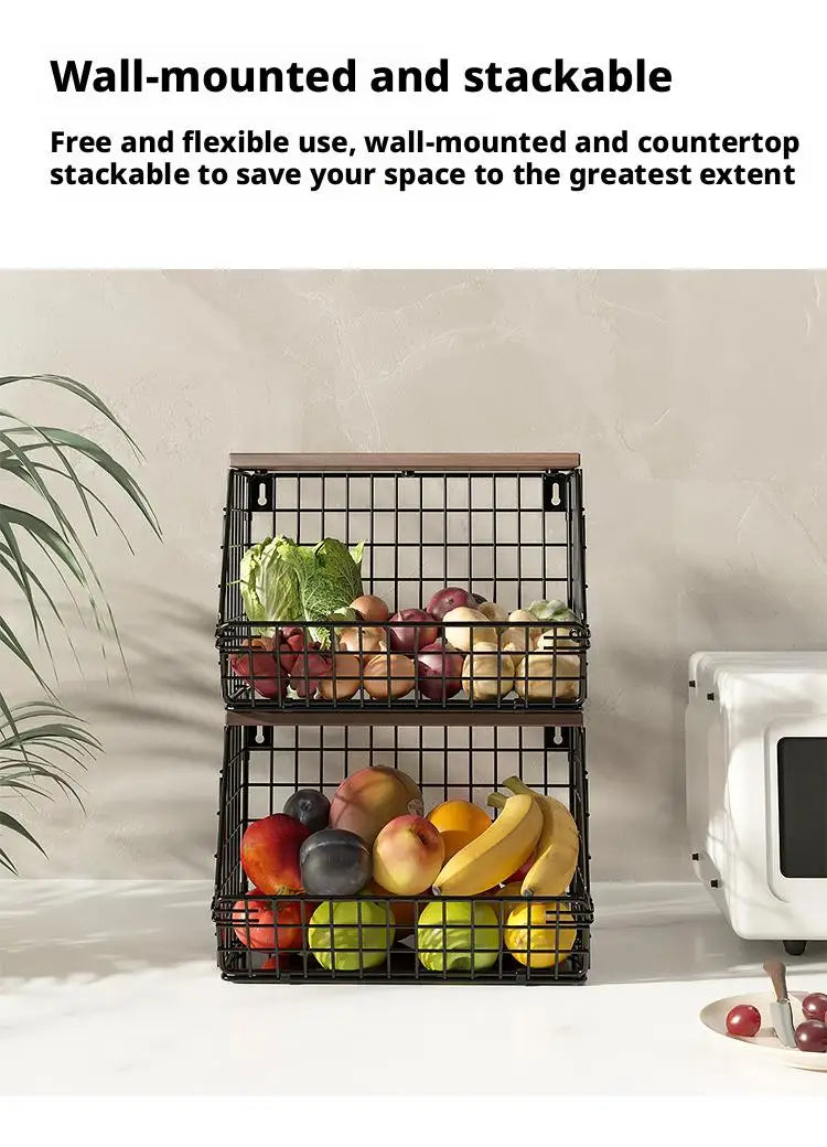Stackable Wire Fruit & Veggie Baskets
