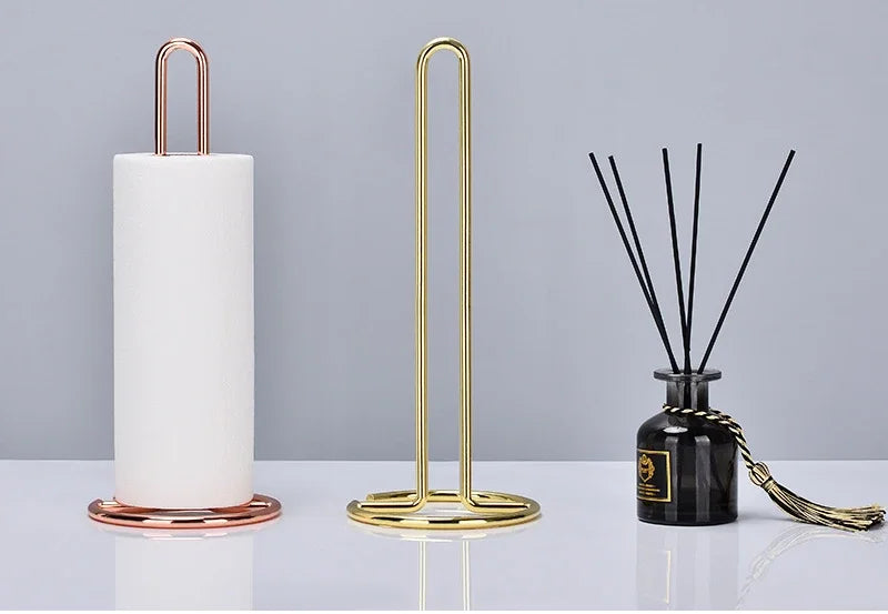 Stainless Steel Kitchen Roll Paper Towel Holder Bathroom Tissue Stand Dining Table Vertical Napkins Rack Kitchen Storage Shelf