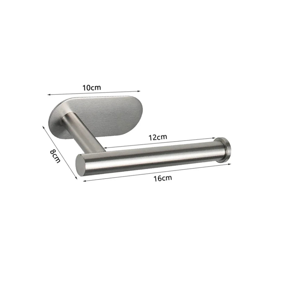 Stainless Steel Toilet Paper Holder - No-Drill