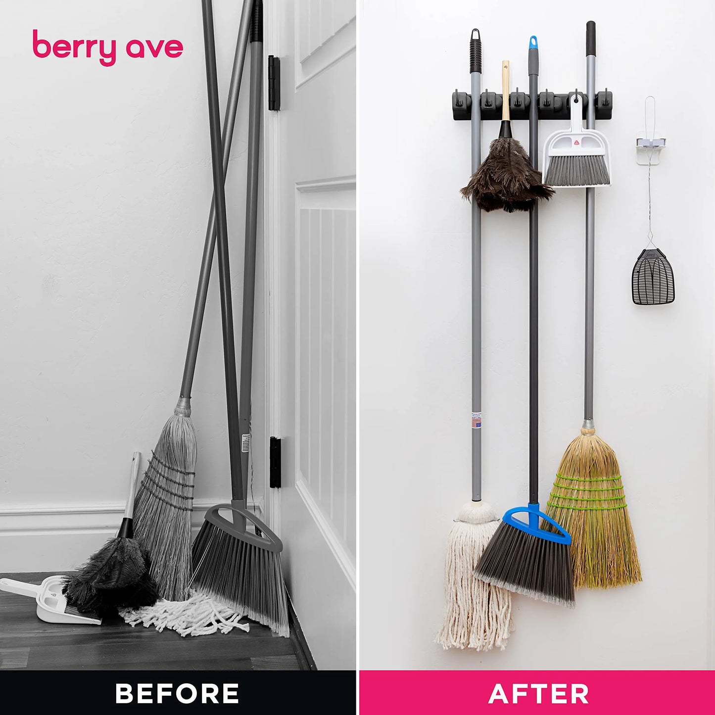 Multi-Functional Wall Mop & Broom Holder
