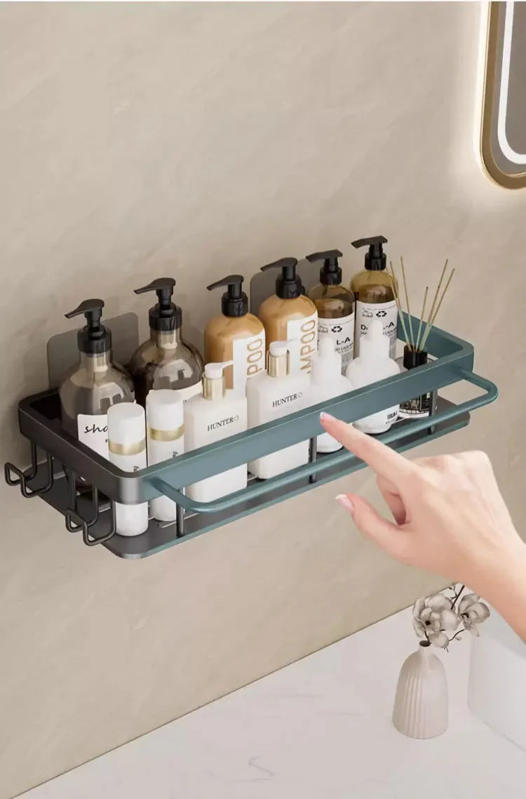 Bathroom & Kitchen Organizer – No-Drill 2-Tier Wall Shelf