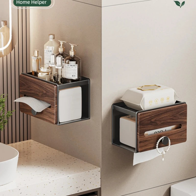 Walnut Bathroom Storage Box