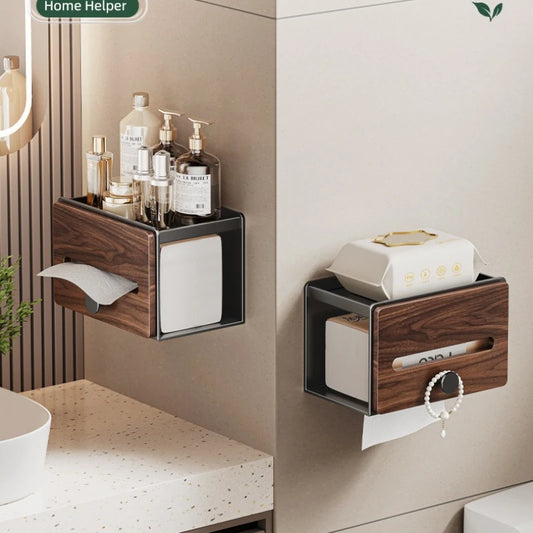 Walnut Bathroom Storage Box