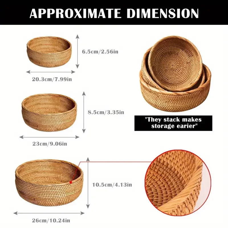 Hand-woven Decorative Wicker Storage bowl