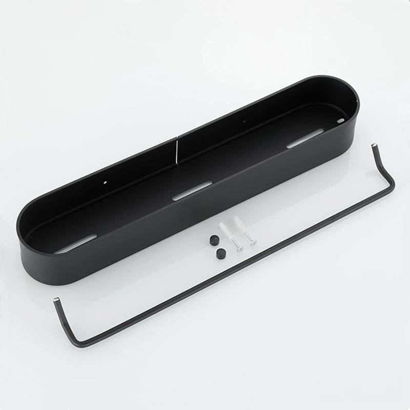 Matte Black Wall-Mounted Shower Shelf