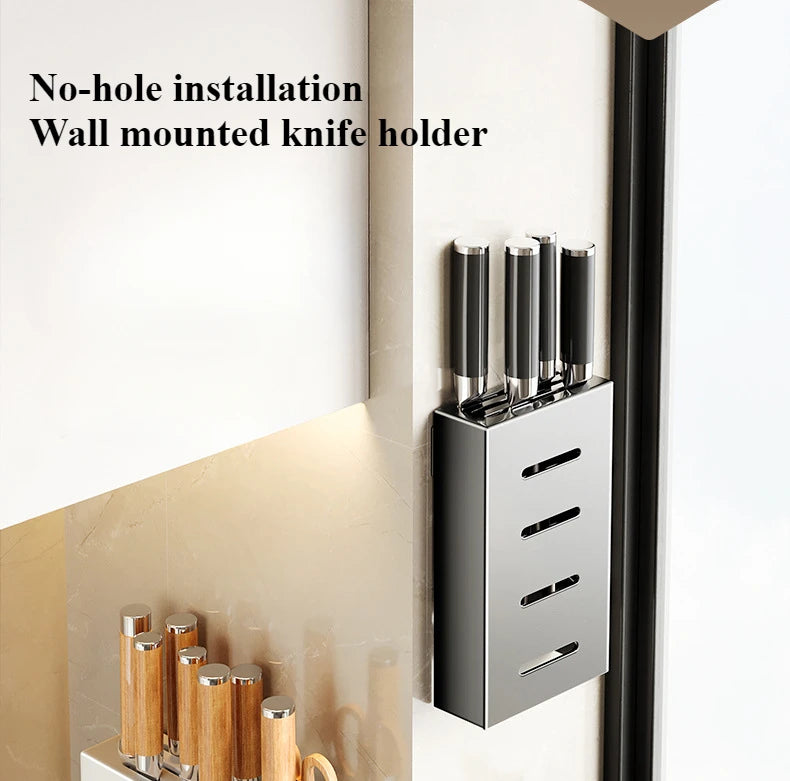 Stainless Steel Wall-Mounted Knife Holder