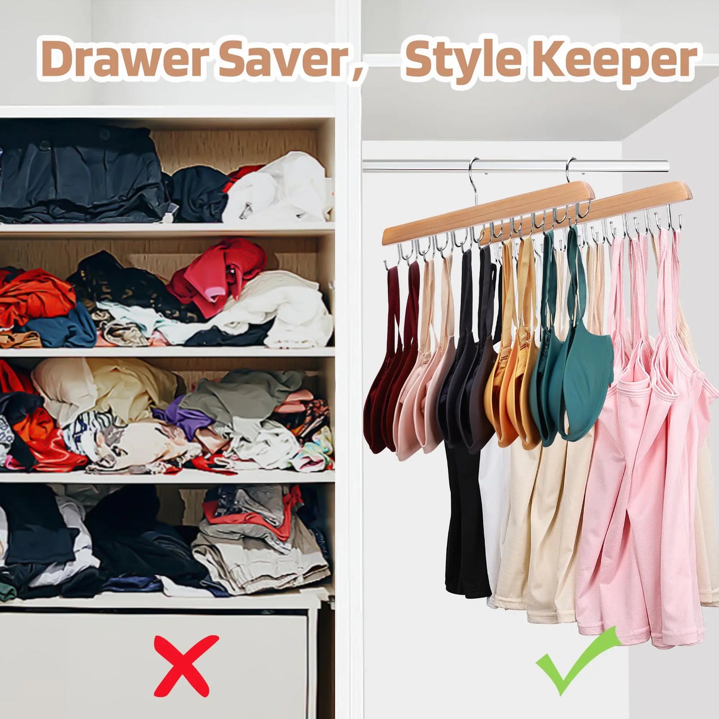 Space-Saving Wooden Hanger
