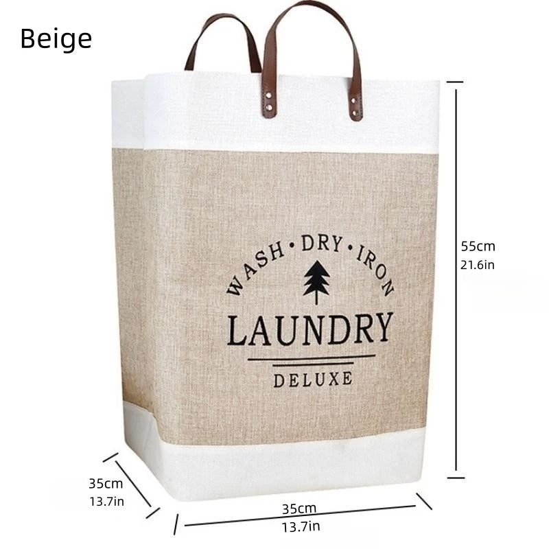 Super Large Foldable Laundry Basket Handle Waterproof Large Cotton Linen Storage Basket Kids Toys Dirty Clothing Orgnizer Bin