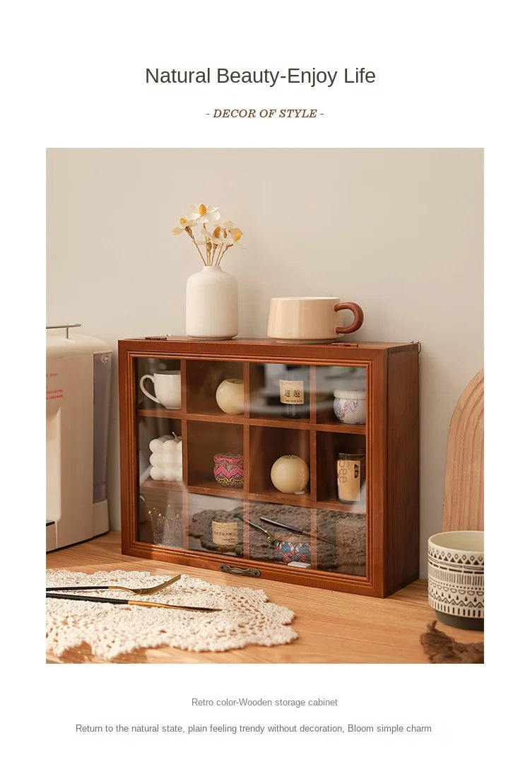 Solid Wood Vintage Cup Cabinet