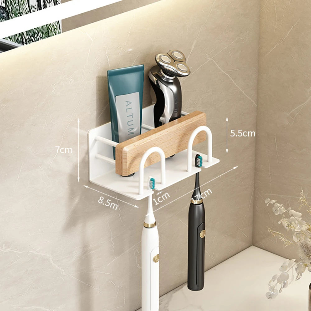 Minimalist Solid Wood Toothbrush & Toothpaste Holder