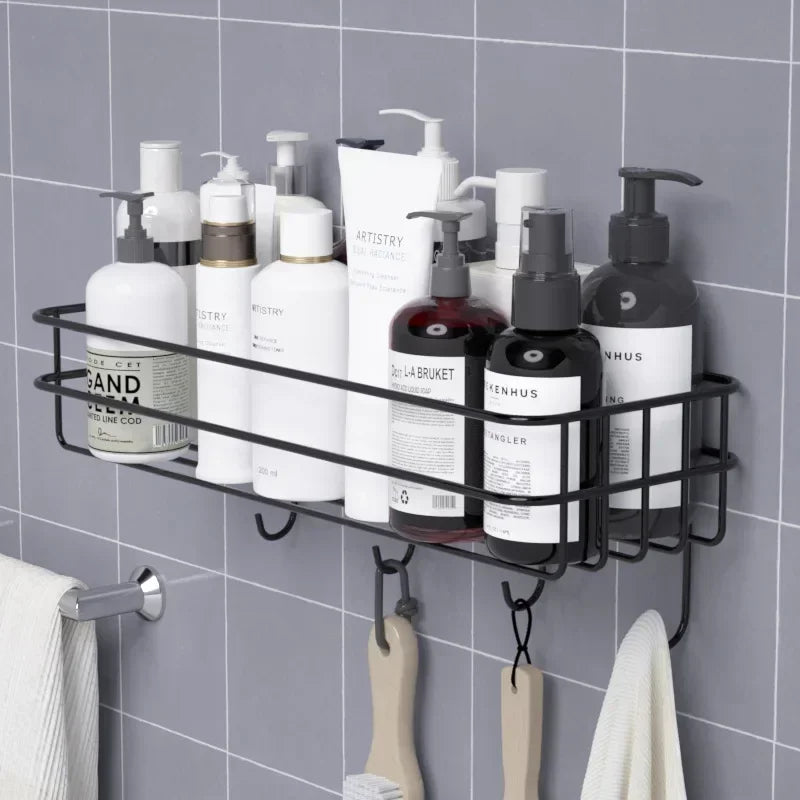 Japanese-Style Wrought Iron Bathroom Wall Shelf