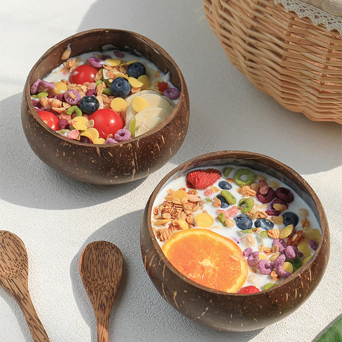 Natural Coconut Shell Bowl And Spoon Set
