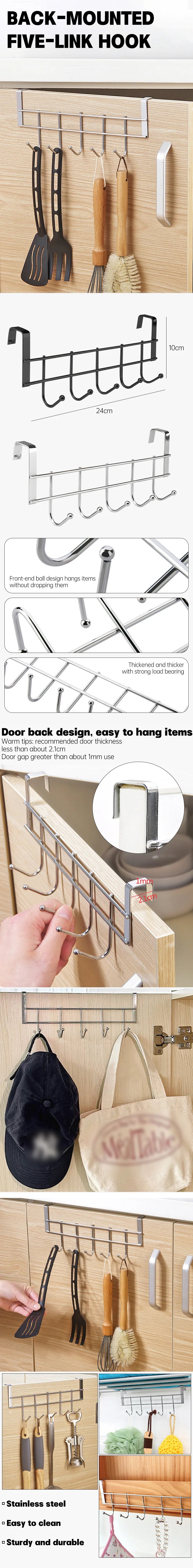 Stainless Steel Over-the-Door Cabinet Hooks