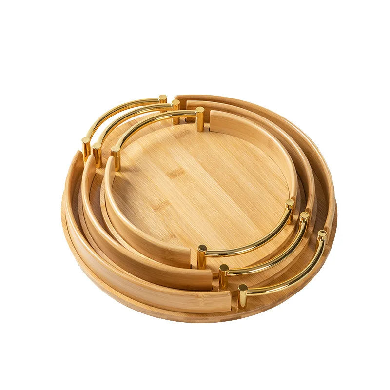 Modern Bamboo Round Tray