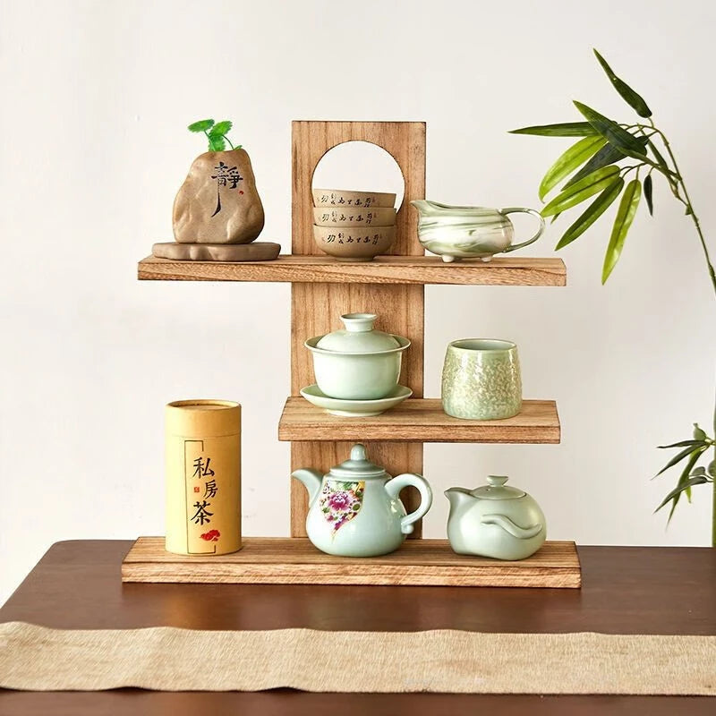Antique Solid Wood Desktop Rack