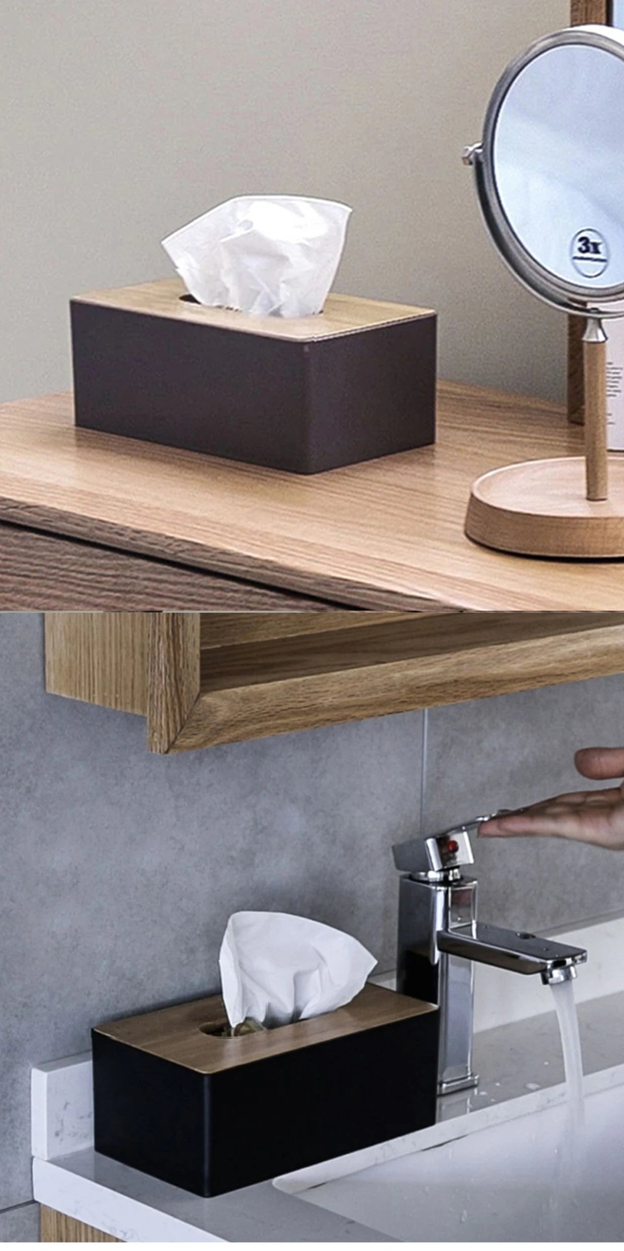 Wood & Bamboo Tissue Box