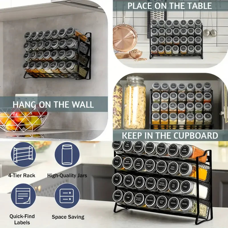 4-Tier Metal Spice Rack