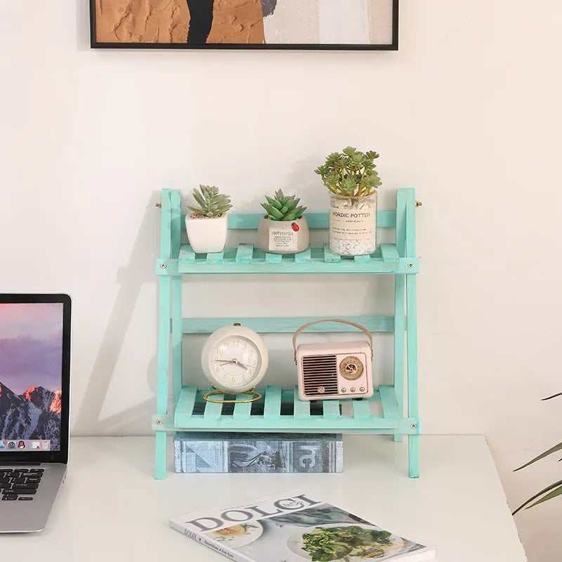 Wooden Storage Shelf 2-Tiers Desktop Organize