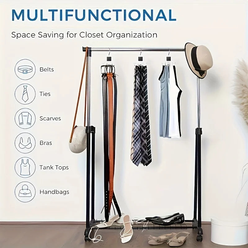 Wood & Stainless Steel Belt Rack