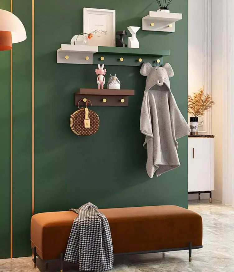Space-Saving Wooden Coat Rack