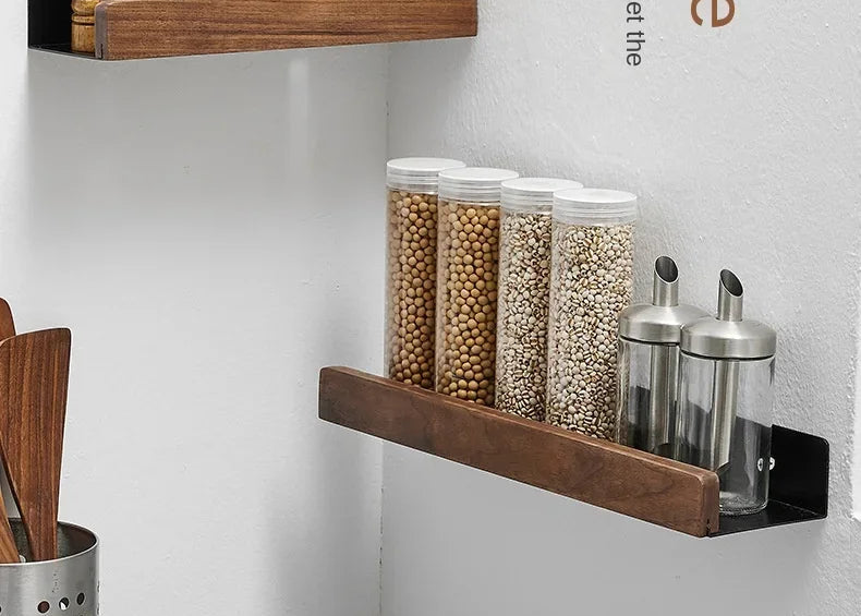 Wooden Wall-Mounted Bathroom Shelf