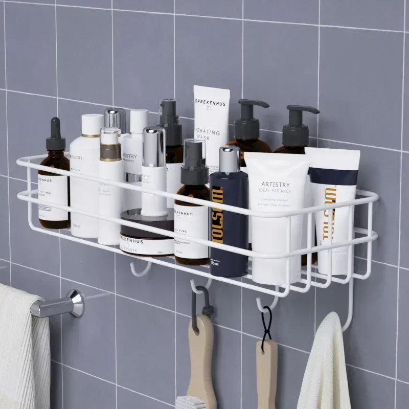 Japanese-Style Wrought Iron Bathroom Wall Shelf