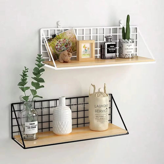 Wall Mounted Wood Hanging Shelves (no Drilling)